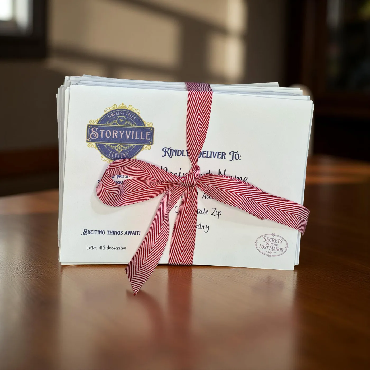 A bundle of Storyville letters tied with ribbon